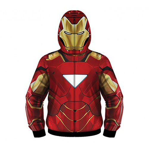 Iron Man Sublimated Costume Fleece Zip-Up Hoodie